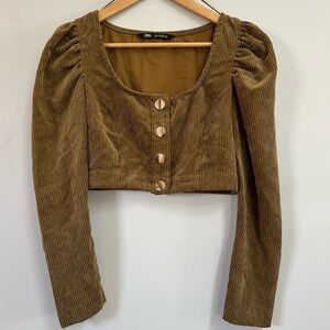 Zara Corduroy Crop Top